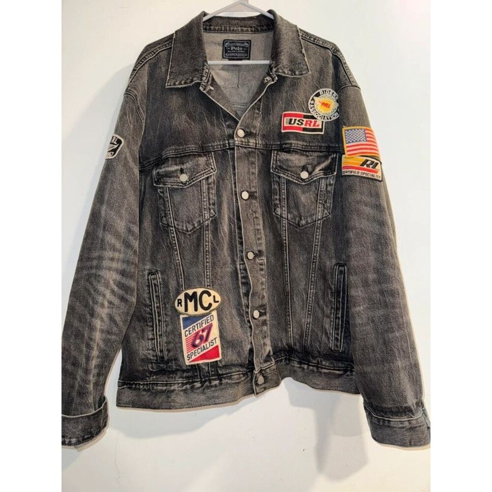 Polo Ralph Lauren Black Denim Patched Limited Piece-Size 2XLT
